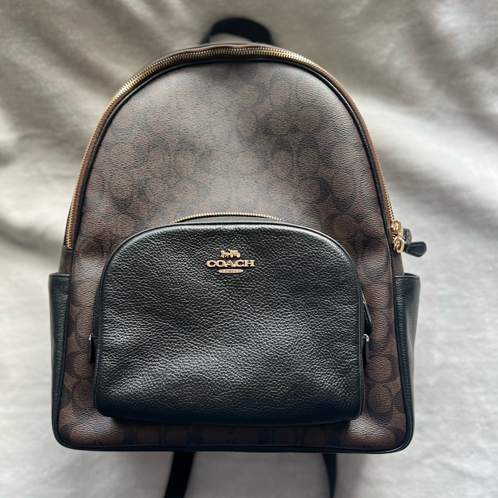 Coach Large Court Backpack In Signature Canvas